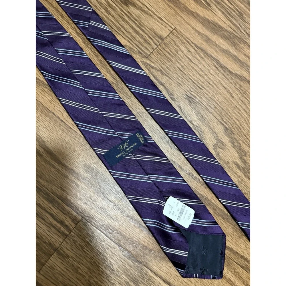 Brooks Brothers 346 Silk Tie Purple Striped NEW WITH‎ TAGS